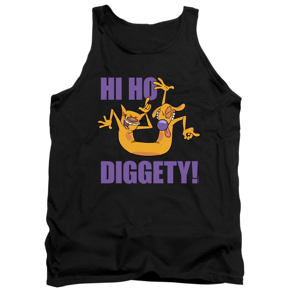 AN OFFCIALLY LICENSED CATDOG HI HO DIGGETY ADULT UNISEX TANK TOP BLACK