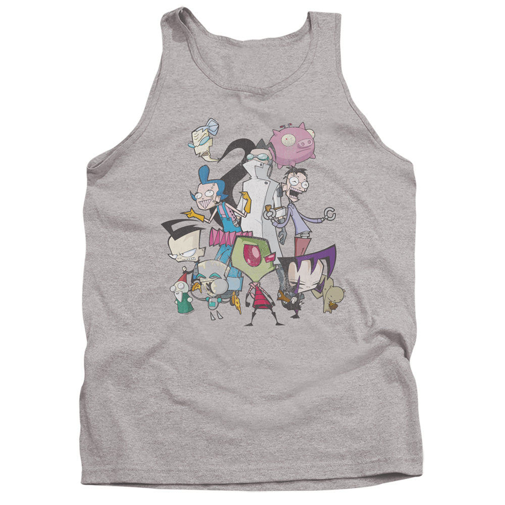 AN OFFCIALLY LICENSED INVADER ZIM GROUP SHOT ADULT UNISEX TANK TOP ATHLETIC HEATHER