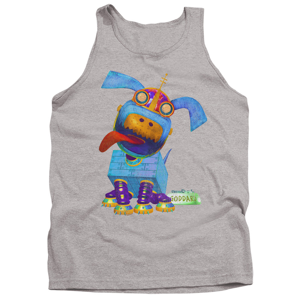 AN OFFCIALLY LICENSED JIMMY NEUTRON GODDARD NEON ADULT UNISEX TANK TOP ATHLETIC HEATHER
