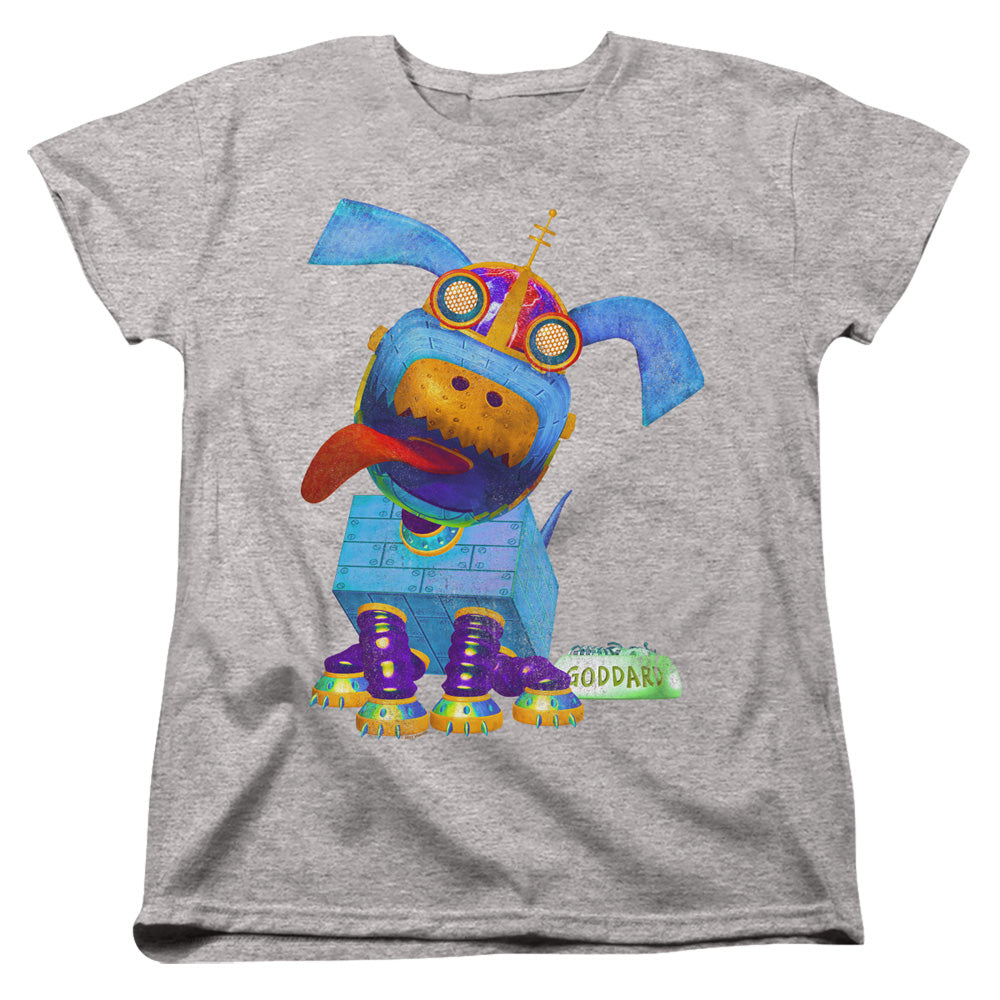 AN OFFCIALLY LICENSED JIMMY NEUTRON GODDARD NEON WOMEN'S REGULAR FIT T-SHIRT ATHLETIC HEATHER