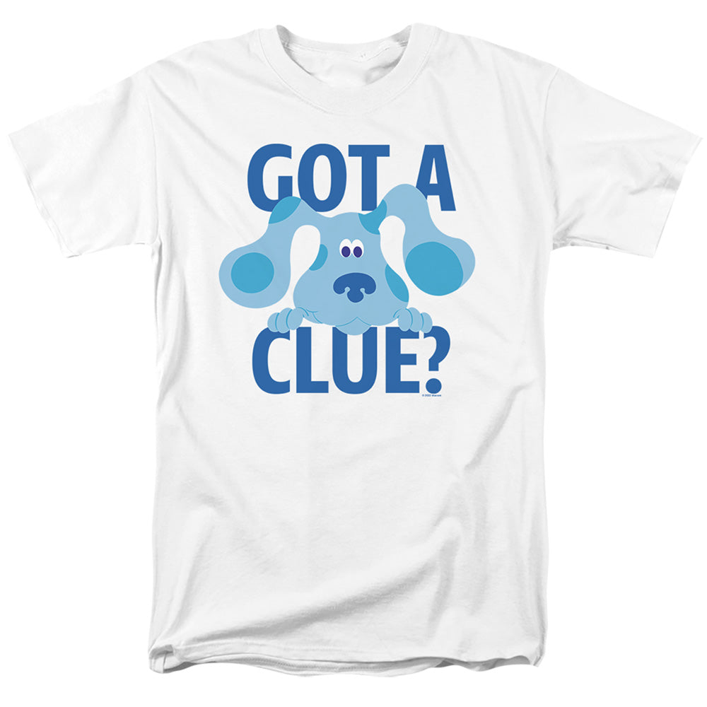 AN OFFCIALLY LICENSED BLUE'S CLUES CLASSIC GOT A CLUE MEN'S REGULAR FIT T-SHIRT WHITE