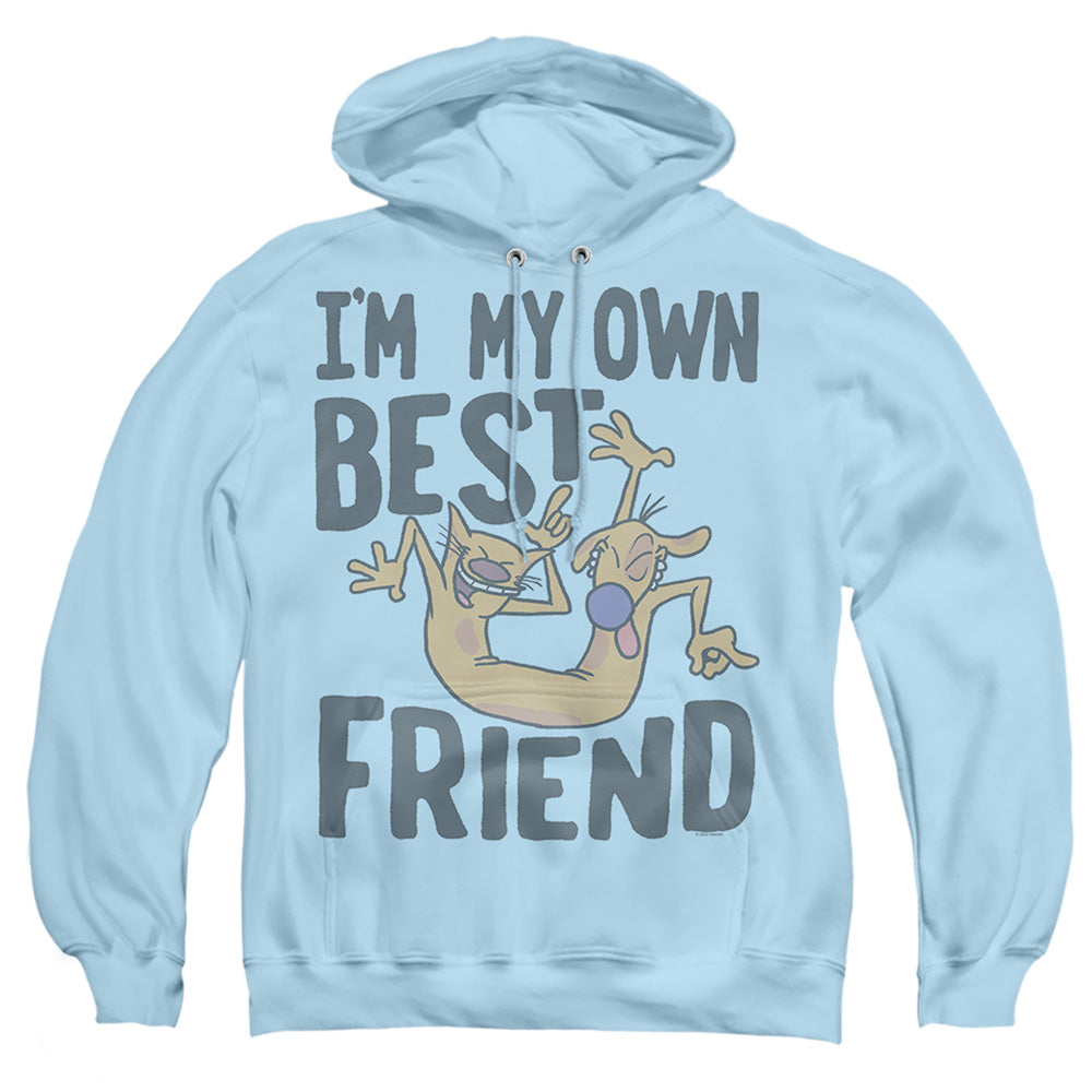 AN OFFCIALLY LICENSED CATDOG MY OWN BEST FRIEND ADULT UNISEX PULLOVER HOODIE LIGHT BLUE