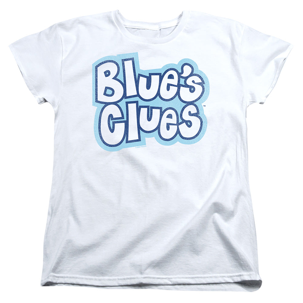 AN OFFCIALLY LICENSED BLUES CLUES BLUE'S CLUES VINTAGE LOGO WOMEN'S REGULAR FIT T-SHIRT WHITE
