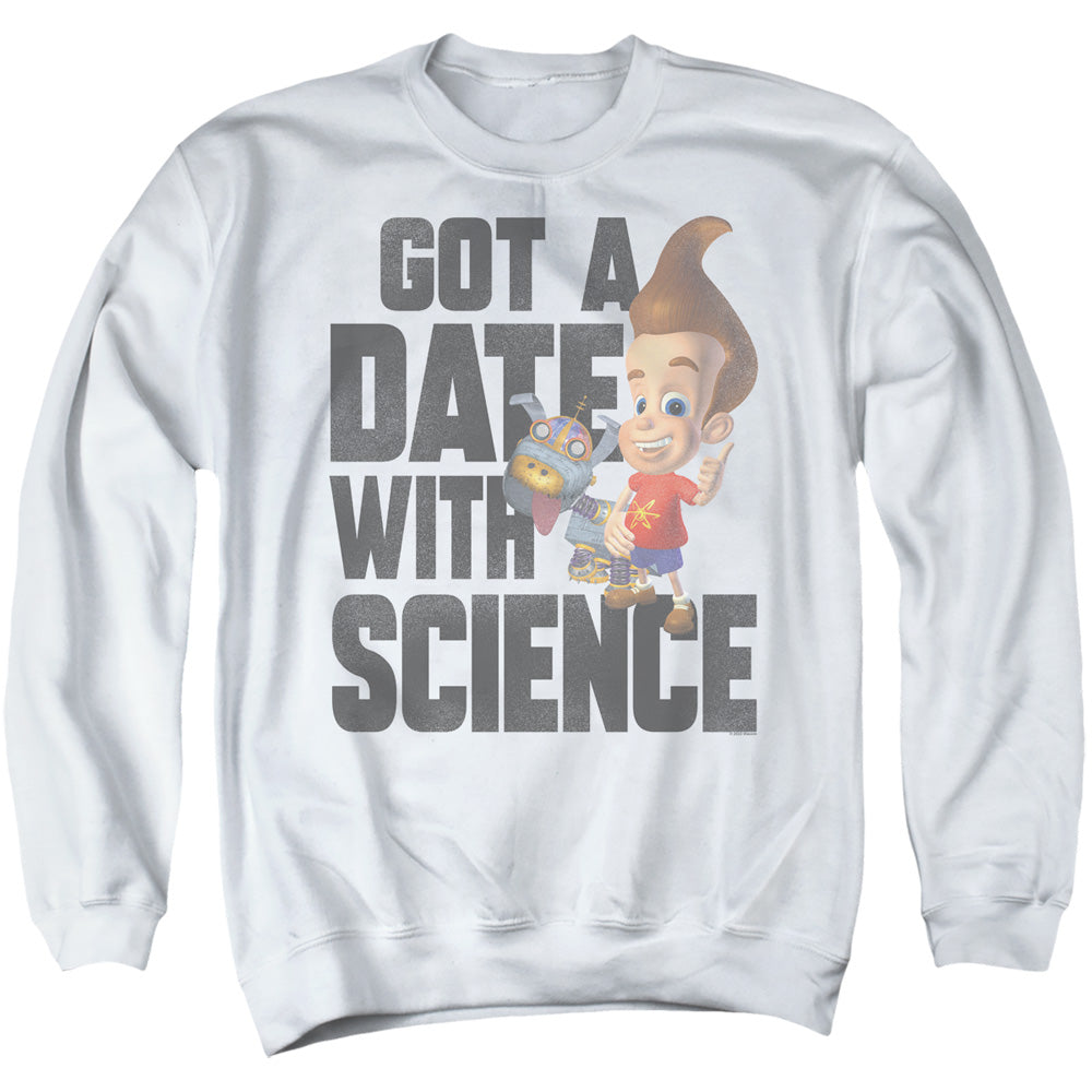 AN OFFCIALLY LICENSED JIMMY NEUTRON JIMMY NEUTRON SCIENCE ADULT UNISEX CREWNECK SWEATSHIRT WHITE