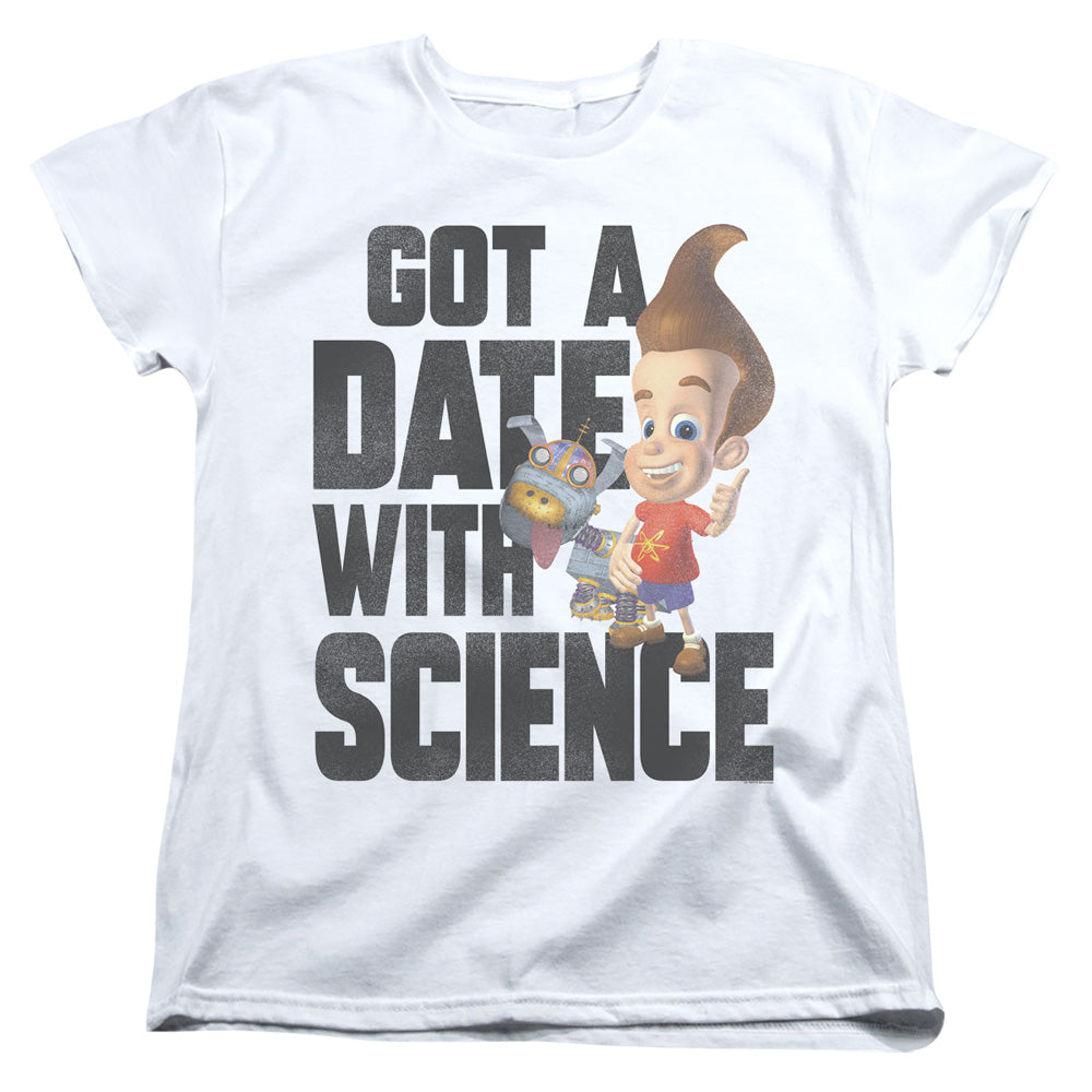 AN OFFCIALLY LICENSED JIMMY NEUTRON JIMMY NEUTRON SCIENCE WOMEN'S REGULAR FIT T-SHIRT WHITE