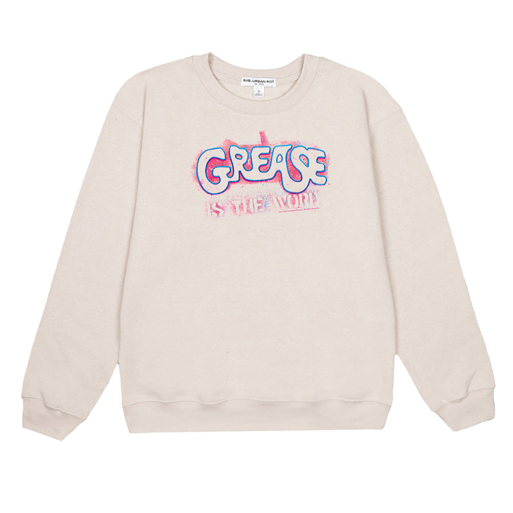 AN OFFCIALLY LICENSED GREASE GREASE IS THE WORD WILLIOW SWEATSHIRT CREAM