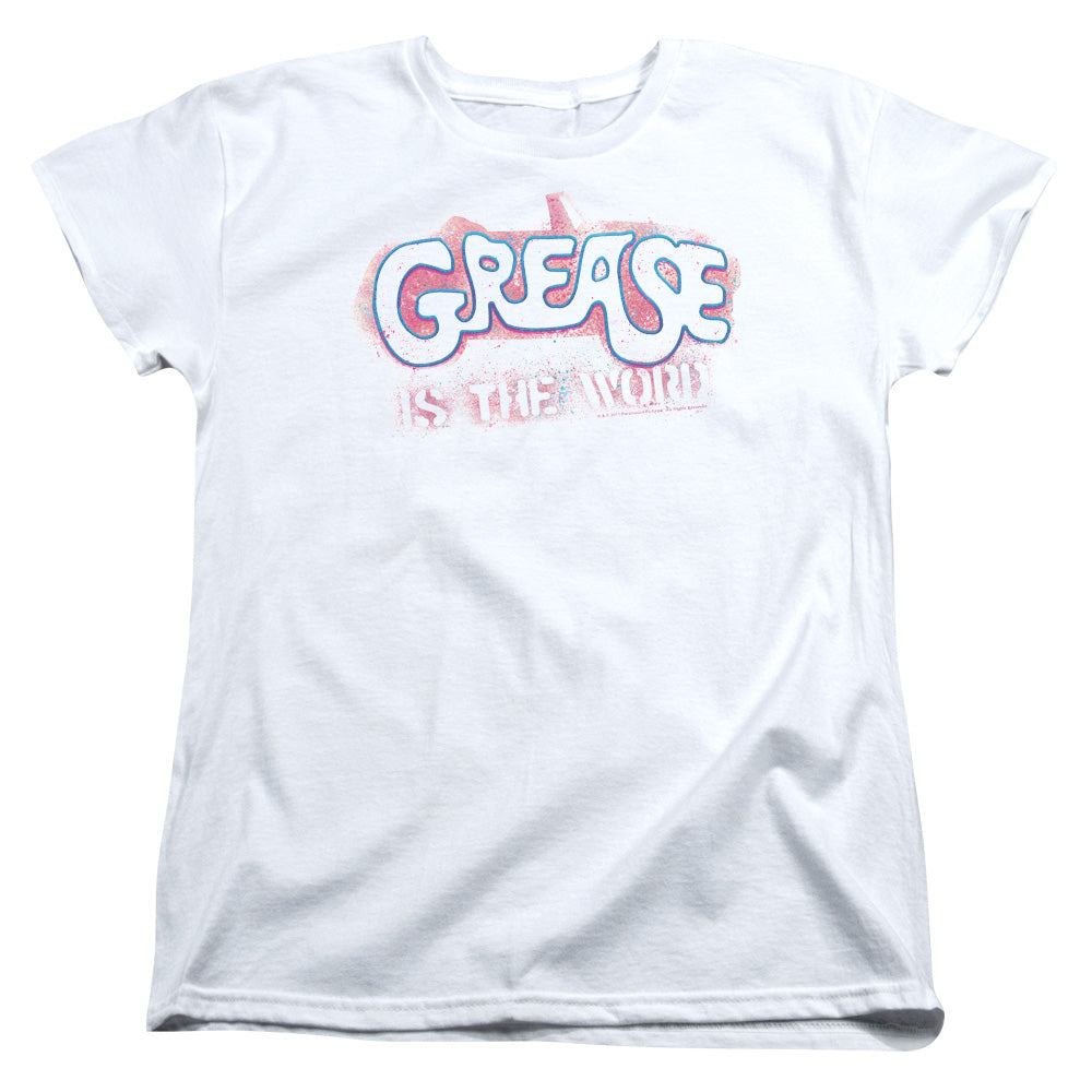 AN OFFCIALLY LICENSED GREASE GREASE IS THE WORD WOMEN'S REGULAR FIT T-SHIRT WHITE