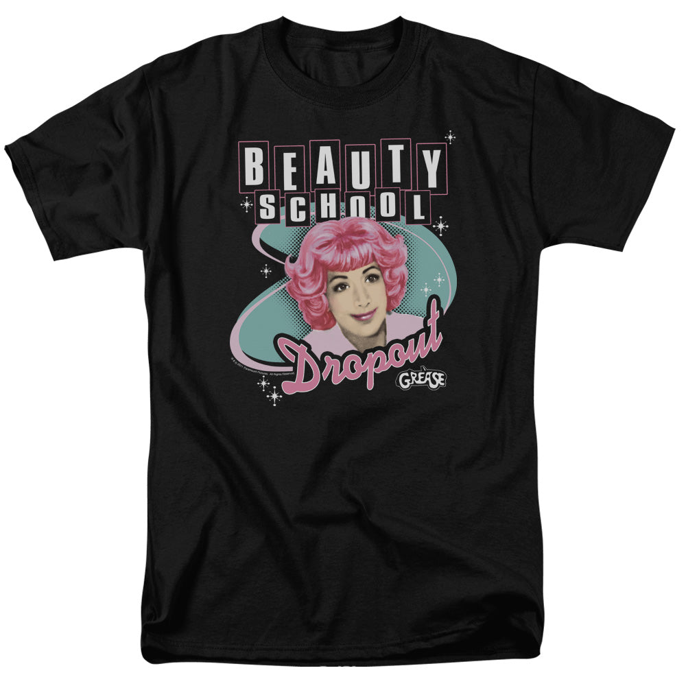 AN OFFCIALLY LICENSED GREASE BEAUTY SCHOOL DROPOUT MEN'S REGULAR FIT T-SHIRT BLACK