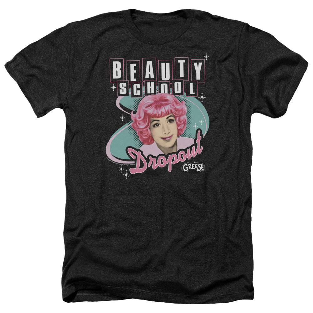 AN OFFCIALLY LICENSED GREASE BEAUTY SCHOOL DROPOUT MEN'S HEATHER T-SHIRT CHARCOAL