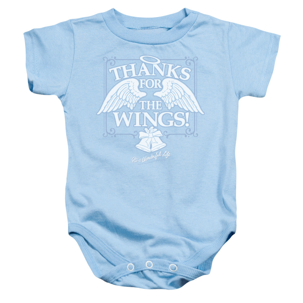 AN OFFCIALLY LICENSED ITS A WONDERFUL LIFE DEAR GEORGE BABY BODYSUIT LIGHT BLUE
