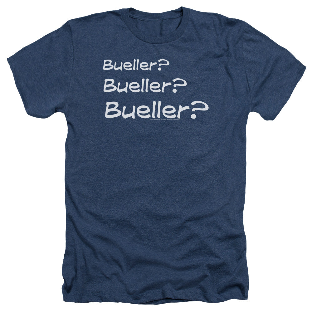 AN OFFCIALLY LICENSED FERRIS BUELLER BUELLER? MEN'S HEATHER T-SHIRT NAVY