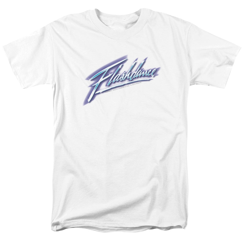 AN OFFCIALLY LICENSED FLASHDANCE LOGO MEN'S REGULAR FIT T-SHIRT WHITE