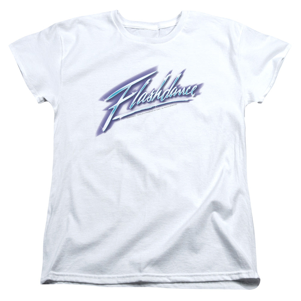 AN OFFCIALLY LICENSED FLASHDANCE LOGO WOMEN'S REGULAR FIT T-SHIRT WHITE