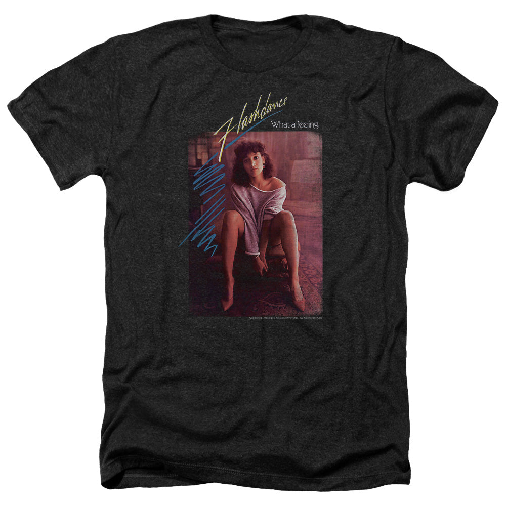 AN OFFCIALLY LICENSED FLASHDANCE TITLE MEN'S HEATHER T-SHIRT CHARCOAL