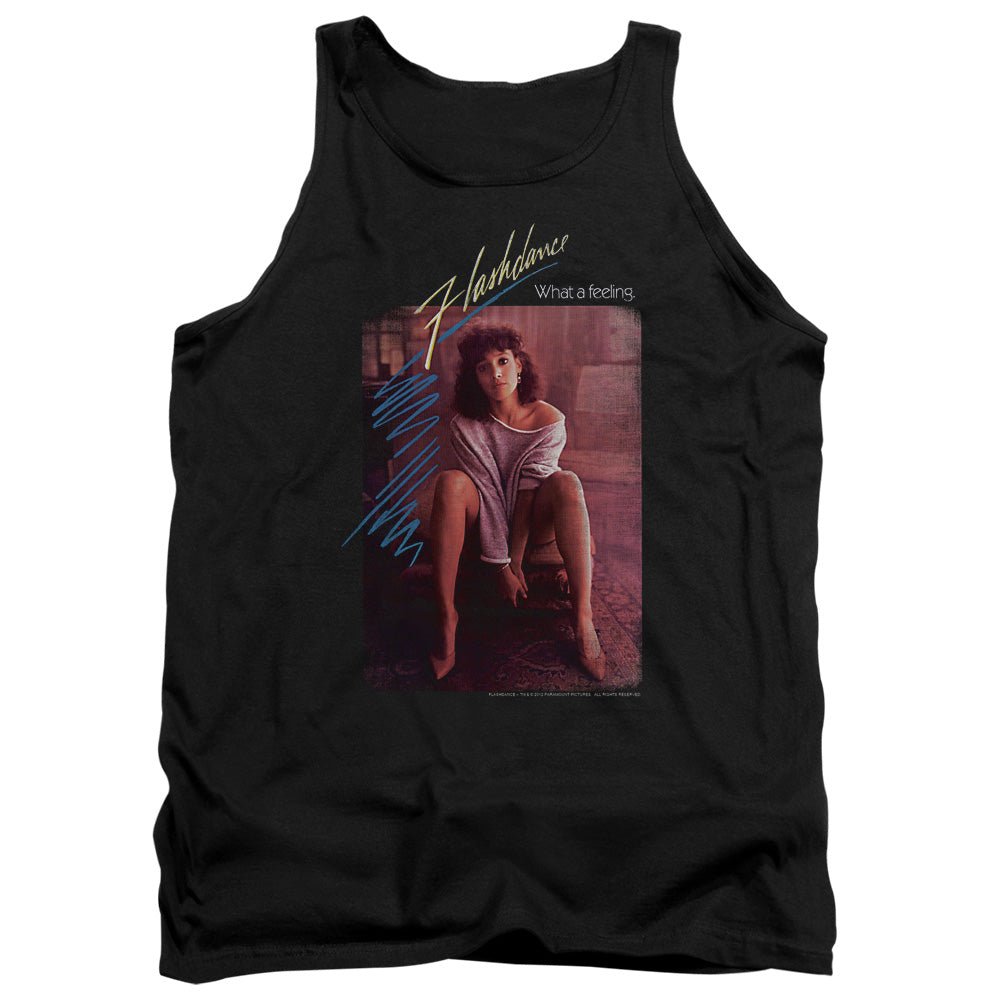 AN OFFCIALLY LICENSED FLASHDANCE TITLE ADULT UNISEX TANK TOP BLACK