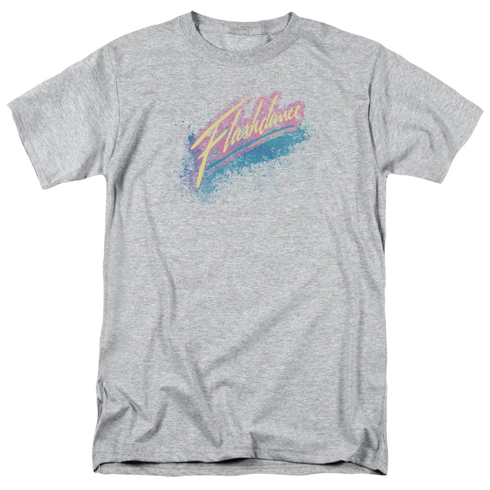 AN OFFCIALLY LICENSED FLASHDANCE SPRAY LOGO MEN'S REGULAR FIT T-SHIRT ATHLETIC HEATHER
