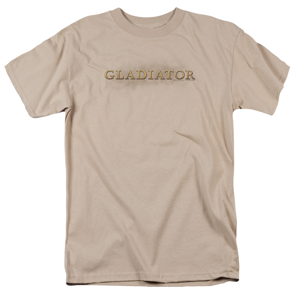 AN OFFCIALLY LICENSED GLADIATOR LOGO MEN'S REGULAR FIT T-SHIRT SAND