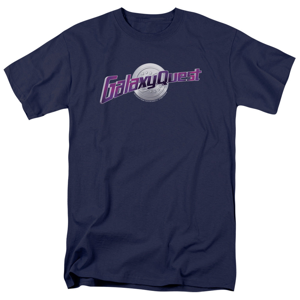 AN OFFCIALLY LICENSED GALAXY QUEST LOGO MEN'S REGULAR FIT T-SHIRT NAVY