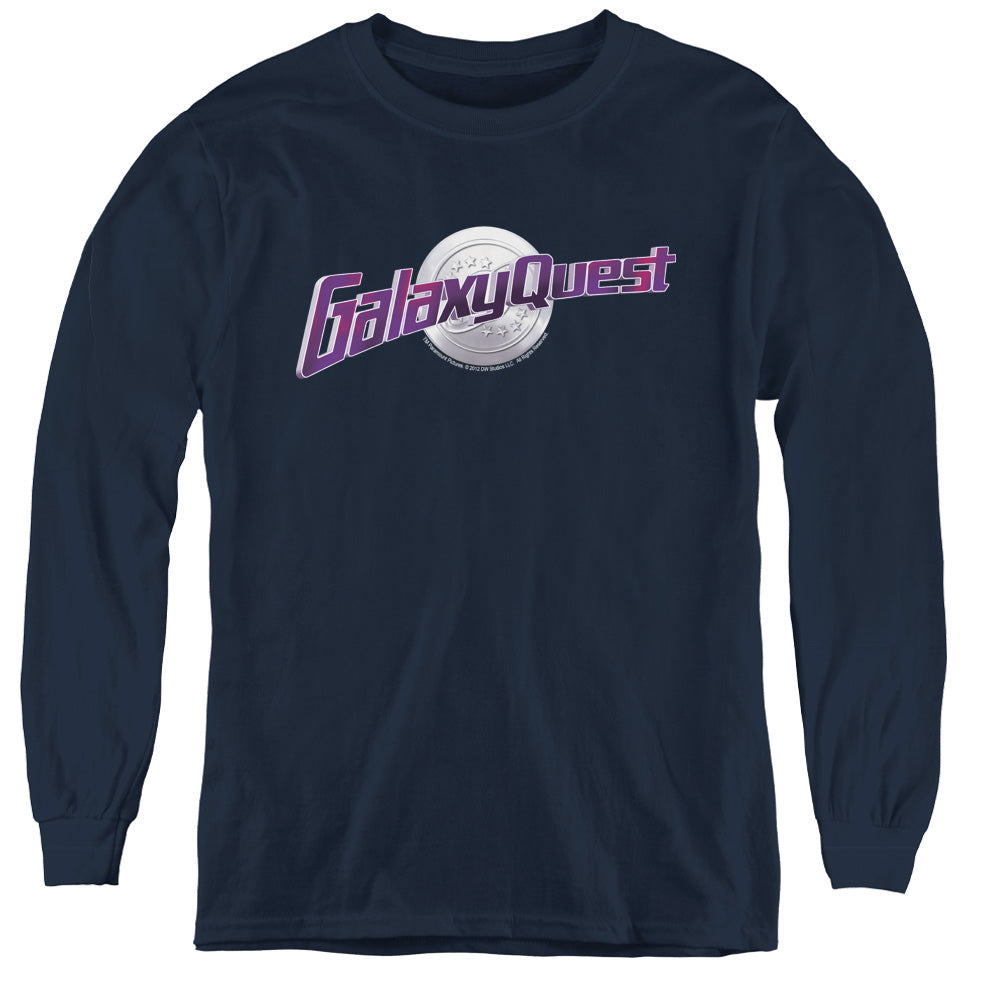 AN OFFCIALLY LICENSED GALAXY QUEST LOGO YOUTH LONG SLEEVE T-SHIRT NAVY