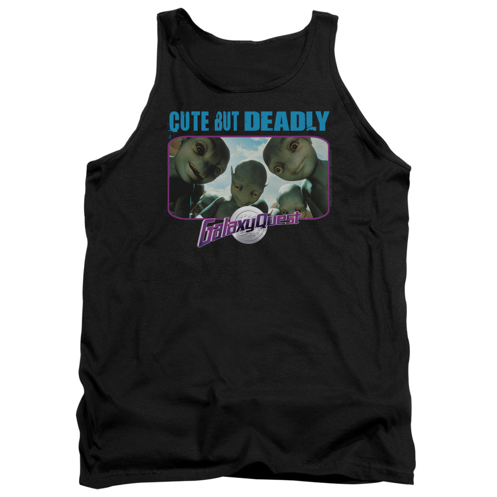 AN OFFCIALLY LICENSED GALAXY QUEST CUTE BUT DEADLY ADULT UNISEX TANK TOP BLACK