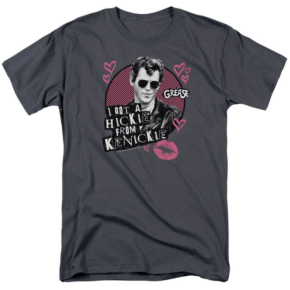 AN OFFCIALLY LICENSED GREASE KENICKIE MEN'S REGULAR FIT T-SHIRT CHARCOAL