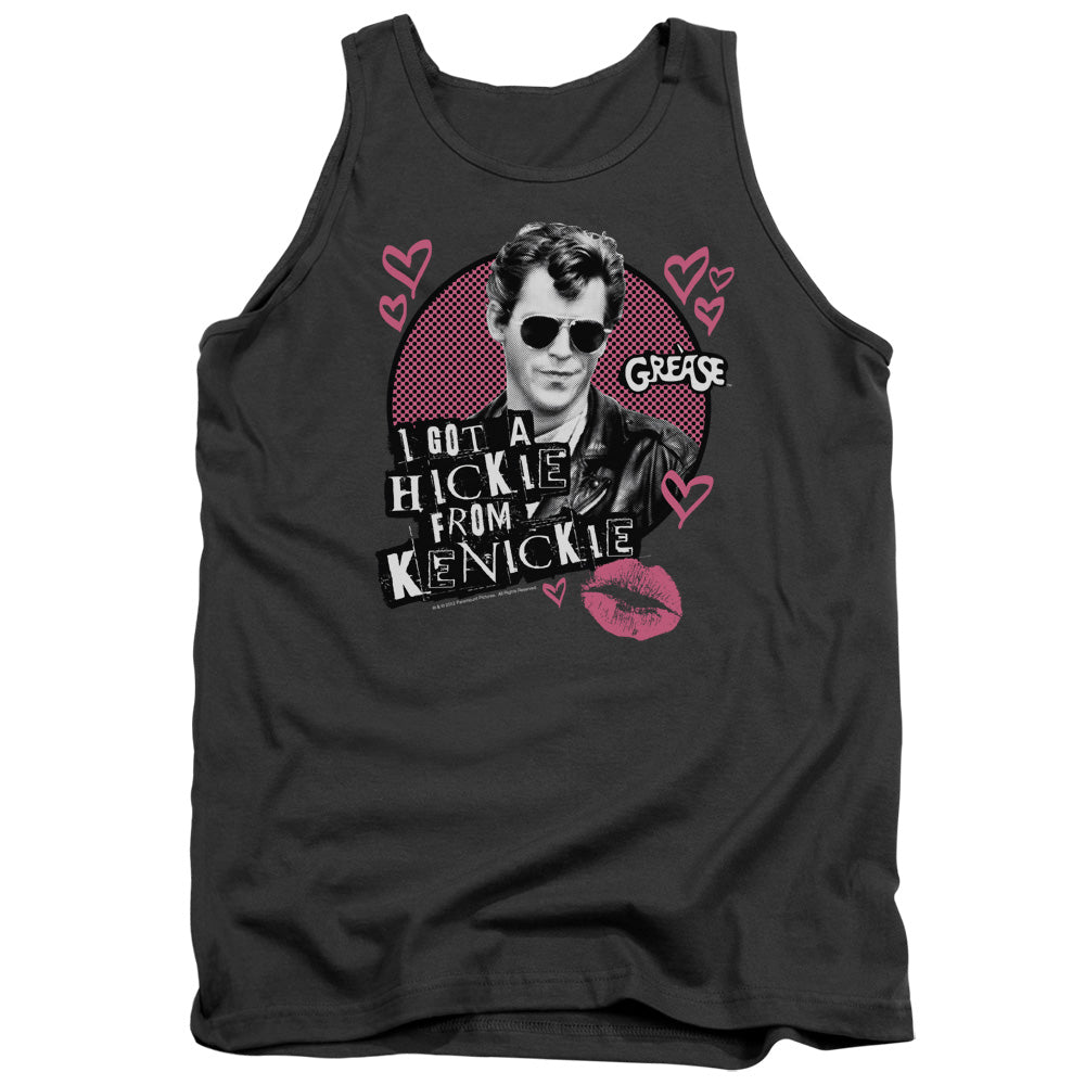 AN OFFCIALLY LICENSED GREASE KENICKIE ADULT UNISEX TANK TOP CHARCOAL