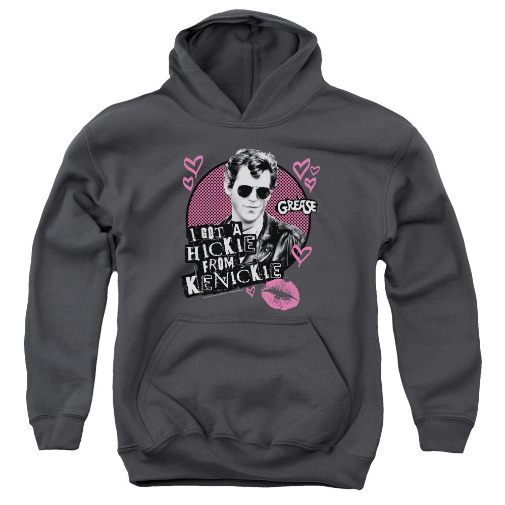 AN OFFCIALLY LICENSED GREASE KENICKIE YOUTH HOODIE CHARCOAL