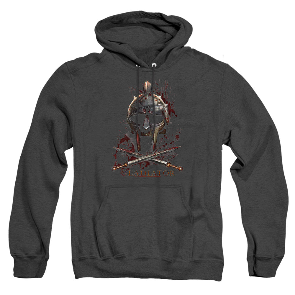 AN OFFCIALLY LICENSED GLADIATOR HELMET ADULT UNISEX HEATHER PULLOVER HOODIE BLACK
