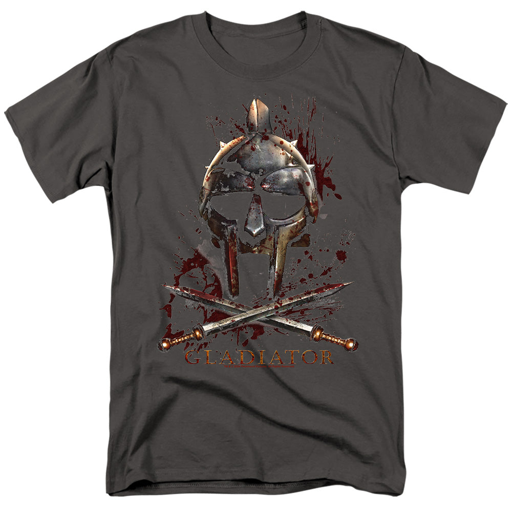 AN OFFCIALLY LICENSED GLADIATOR HELMET MEN'S REGULAR FIT T-SHIRT BLACK