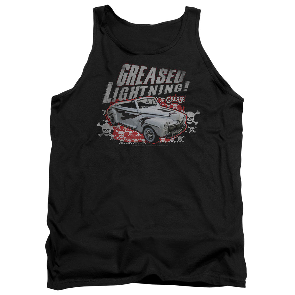 AN OFFCIALLY LICENSED GREASE GREASED LIGHTENING ADULT UNISEX TANK TOP BLACK