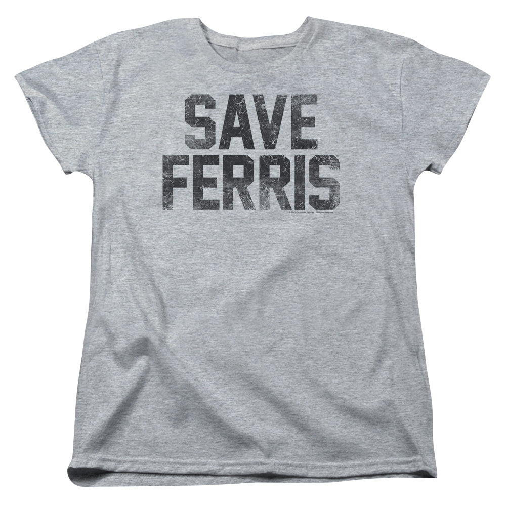 AN OFFCIALLY LICENSED FERRIS BUELLER SAVE FERRIS WOMEN'S REGULAR FIT T-SHIRT ATHLETIC HEATHER