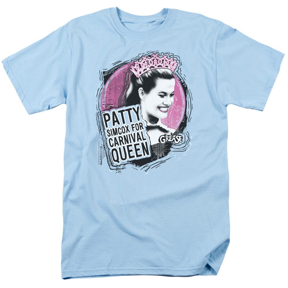 AN OFFCIALLY LICENSED GREASE CARNIVAL QUEEN MEN'S REGULAR FIT T-SHIRT LIGHT BLUE