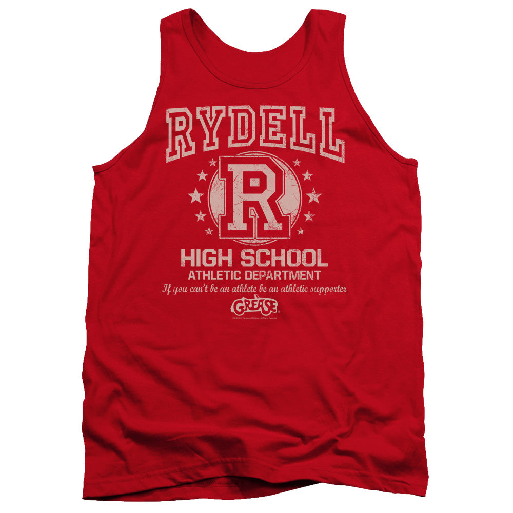 AN OFFCIALLY LICENSED GREASE RYDELL HIGH ADULT UNISEX TANK TOP RED