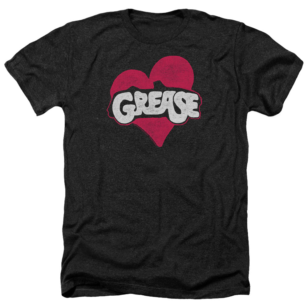 AN OFFCIALLY LICENSED GREASE HEART MEN'S HEATHER T-SHIRT CHARCOAL