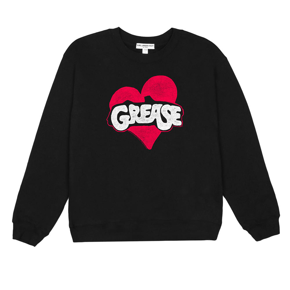 AN OFFCIALLY LICENSED GREASE HEART WILLIOW SWEATSHIRT BLACK