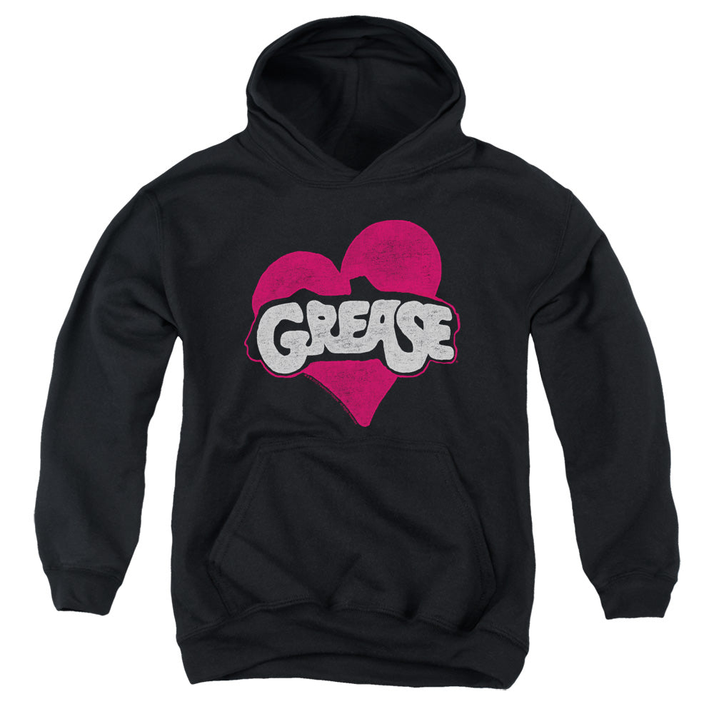 AN OFFCIALLY LICENSED GREASE HEART YOUTH HOODIE BLACK