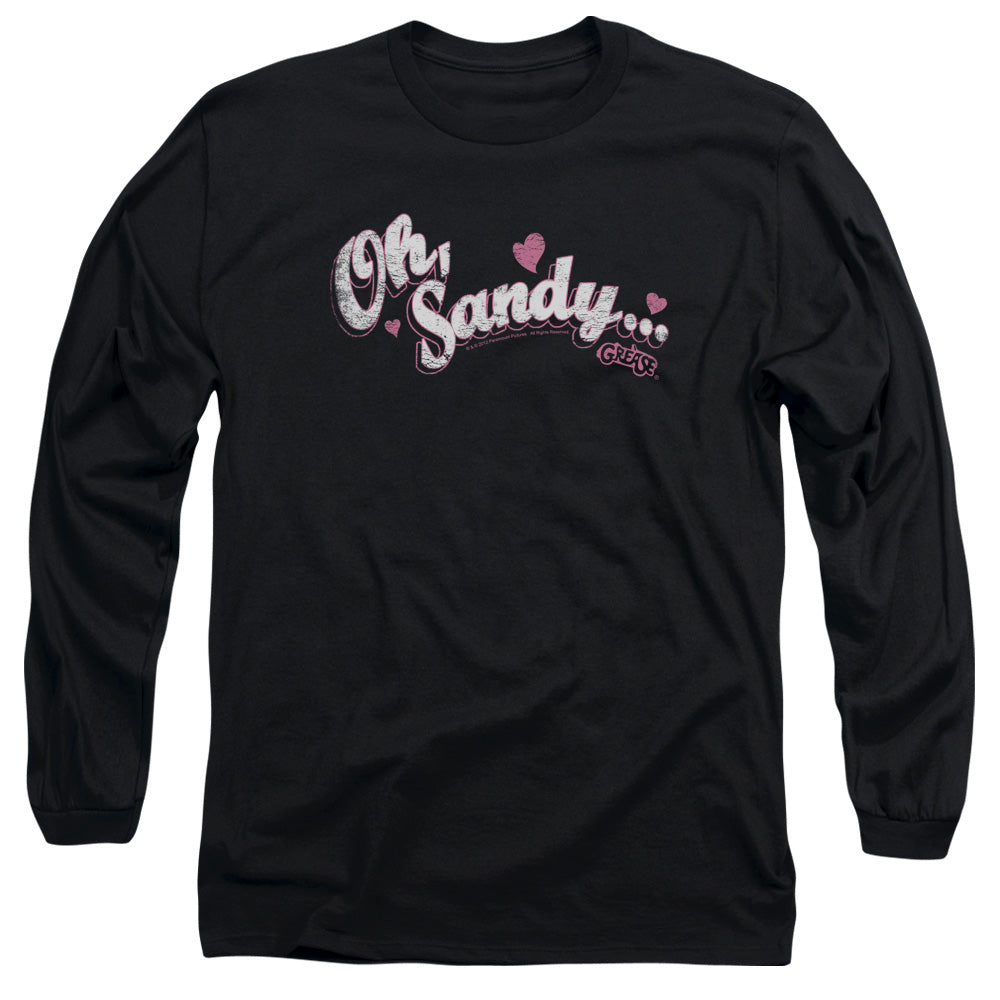 AN OFFCIALLY LICENSED GREASE OH SANDY MEN'S LONG SLEEVE T-SHIRT BLACK