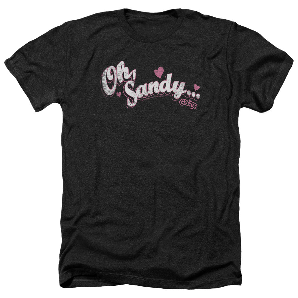 AN OFFCIALLY LICENSED GREASE OH SANDY MEN'S HEATHER T-SHIRT CHARCOAL