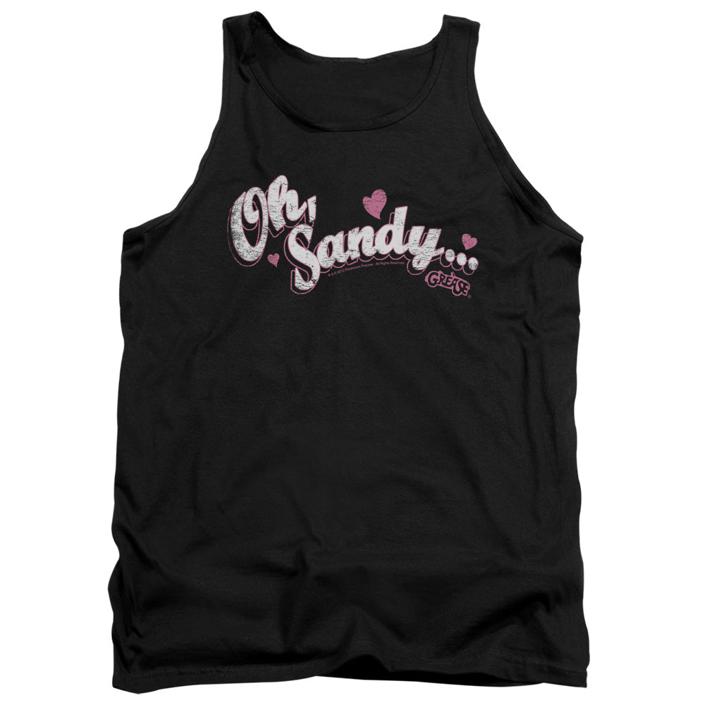 AN OFFCIALLY LICENSED GREASE OH SANDY ADULT UNISEX TANK TOP BLACK