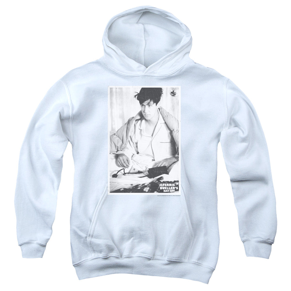 AN OFFCIALLY LICENSED FERRIS BUELLER CAMERON YOUTH HOODIE WHITE