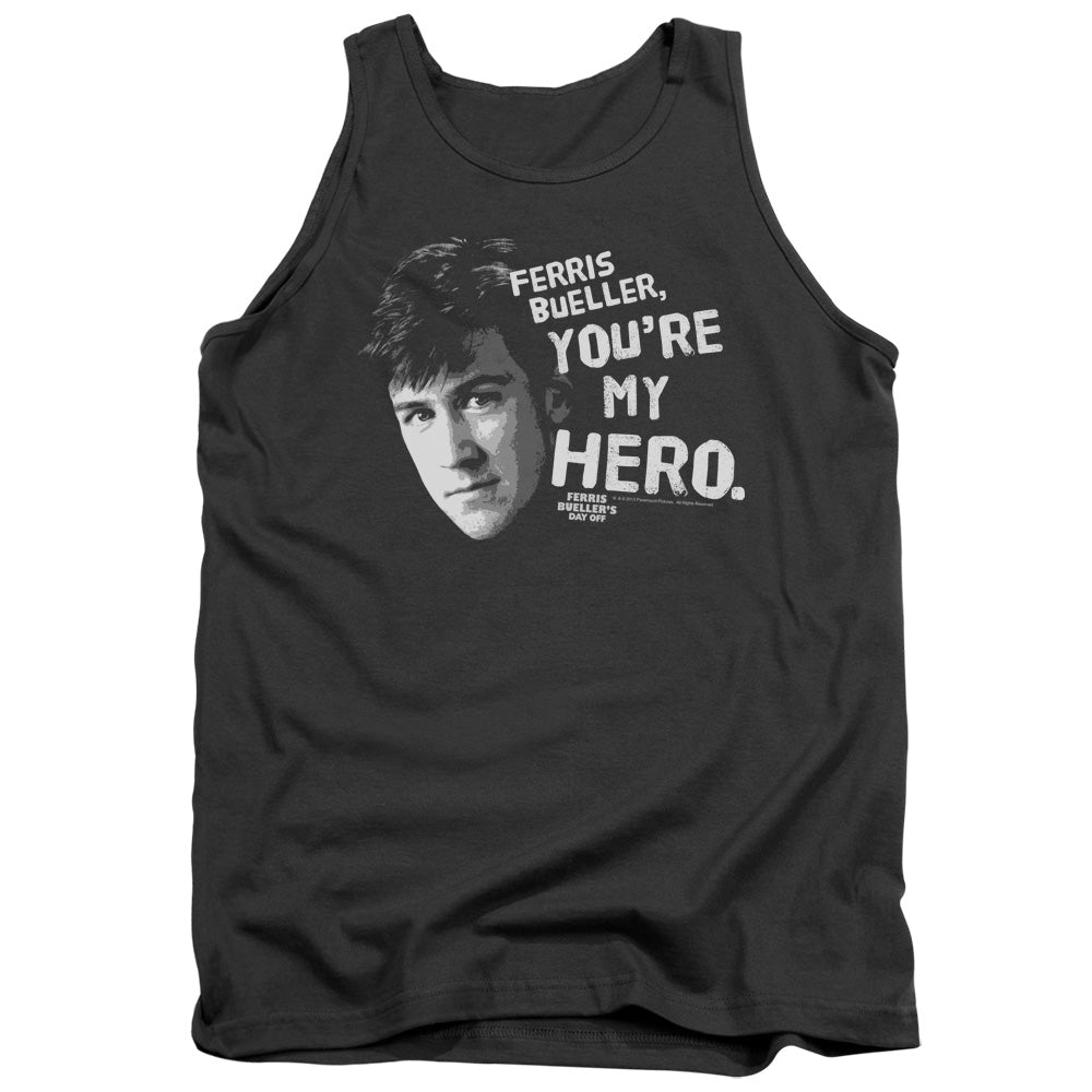 AN OFFCIALLY LICENSED FERRIS BUELLER MY HERO ADULT UNISEX TANK TOP CHARCOAL