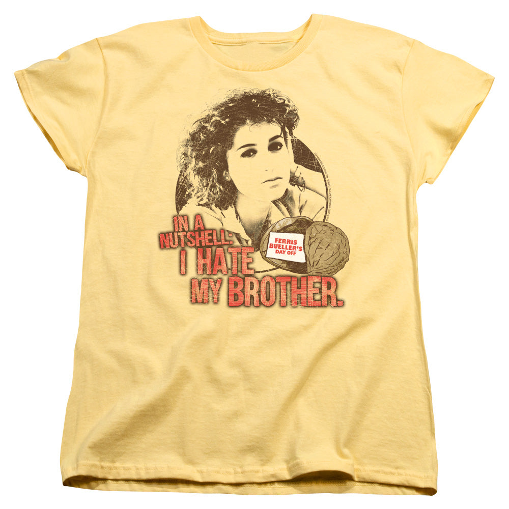 AN OFFCIALLY LICENSED FERRIS BUELLER NUTSHEEL WOMEN'S REGULAR FIT T-SHIRT BANANA