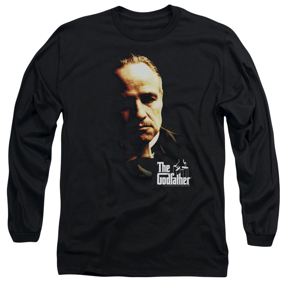 AN OFFCIALLY LICENSED GODFATHER DON VITO MEN'S LONG SLEEVE T-SHIRT BLACK