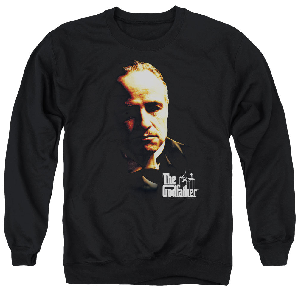 AN OFFCIALLY LICENSED GODFATHER DON VITO ADULT UNISEX CREWNECK SWEATSHIRT BLACK