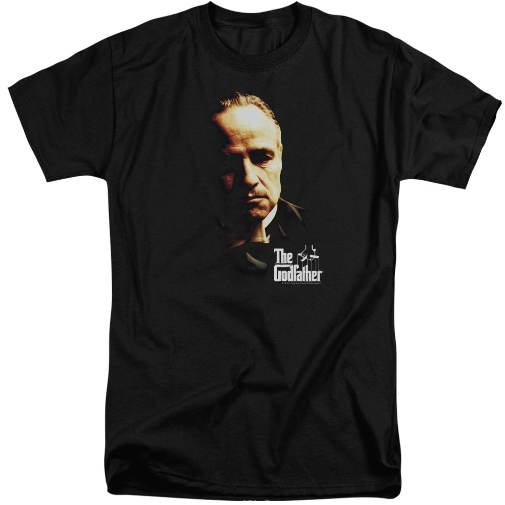 AN OFFCIALLY LICENSED GODFATHER DON VITO MEN'S TALL FIT T-SHIRT BLACK