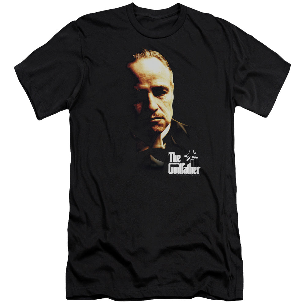 AN OFFCIALLY LICENSED GODFATHER DON VITO MEN'S PREMIUM SLIM FIT T-SHIRT BLACK