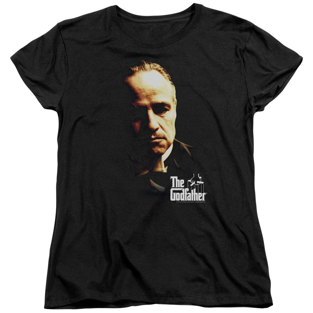 AN OFFCIALLY LICENSED GODFATHER DON VITO WOMEN'S REGULAR FIT T-SHIRT BLACK
