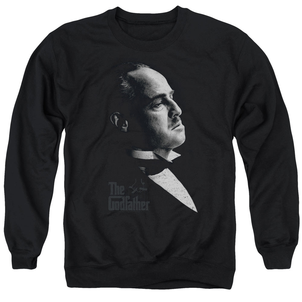 AN OFFCIALLY LICENSED GODFATHER GRAPHIC VITO ADULT UNISEX CREWNECK SWEATSHIRT BLACK