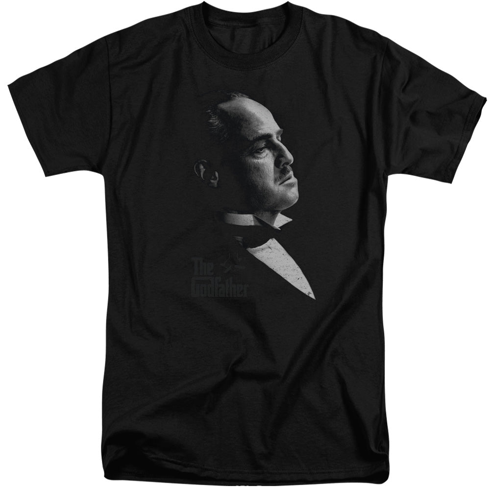 AN OFFCIALLY LICENSED GODFATHER GRAPHIC VITO MEN'S TALL FIT T-SHIRT BLACK