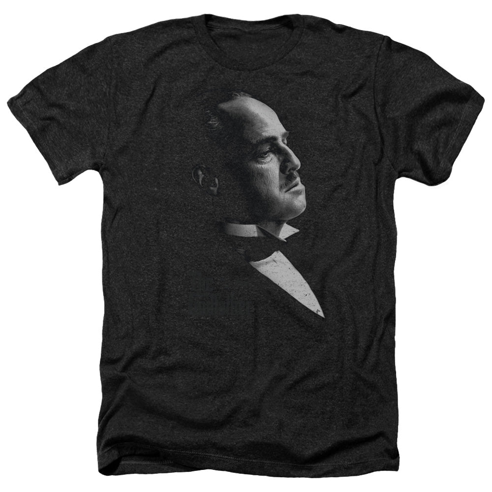 AN OFFCIALLY LICENSED GODFATHER GRAPHIC VITO MEN'S HEATHER T-SHIRT CHARCOAL